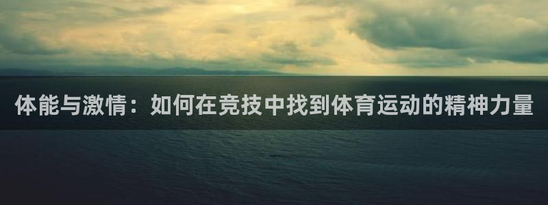 MK体育官方集团官网：体能与激情：如何在竞技中找到体育运动的